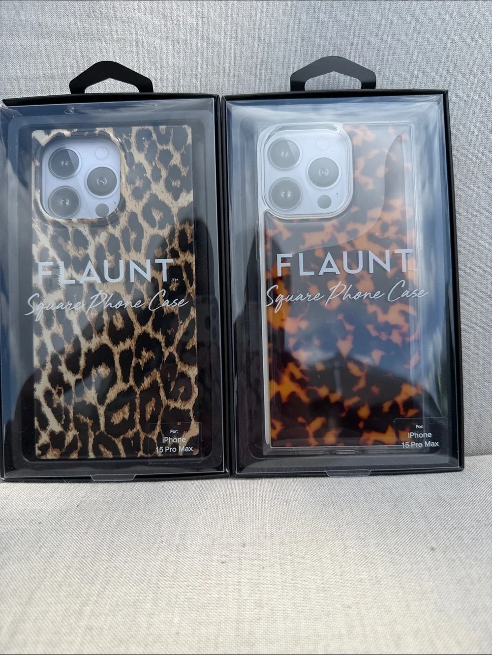 Flaunt Square Phone Case for iPhone 15 Pro Max - Leopard and Tortoise